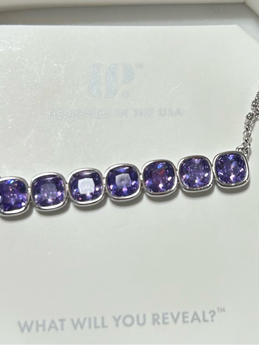 Purple Cushion-Cut necklace